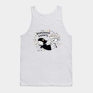 Dreams Know No Boundaries Quote - Beautiful Girl With Rabbit Artwork Tank Top